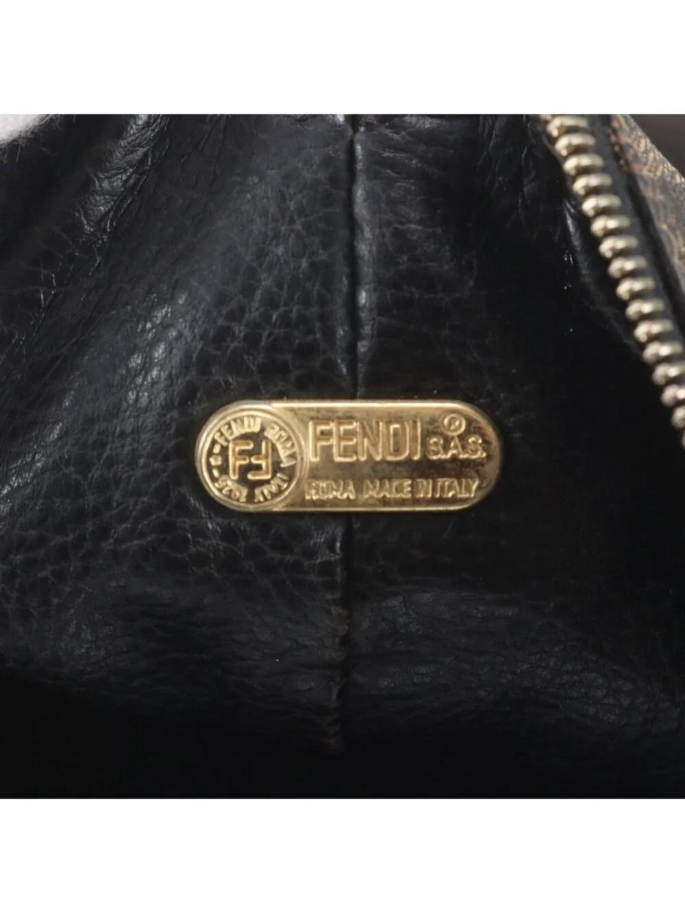 Fendi Zucca Mini Pouch Leather Nylon Handbag